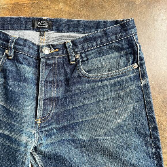 A.P.C. Men's Selvedge Denim Jeans New Standard REPAIRS FADES 32x28 - Picture 1 of 9